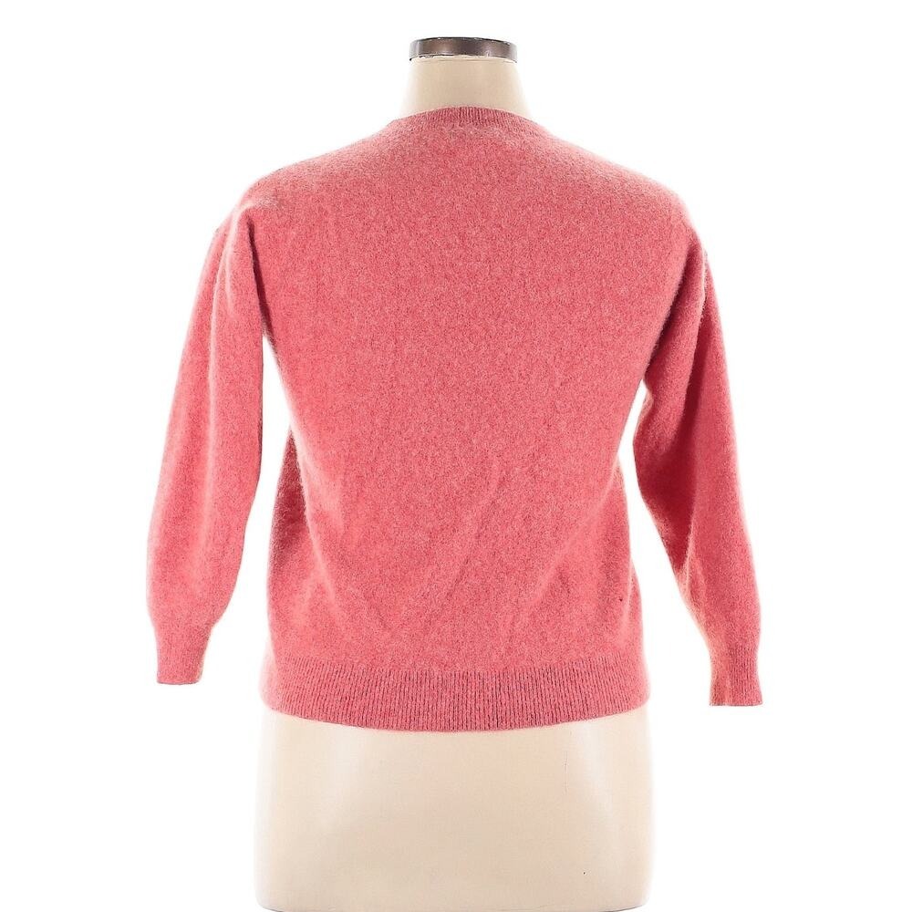 Magaschoni Cashmere Crewneck Sweater Coral Pink Long Sleeve XL - Picture 4 of 5